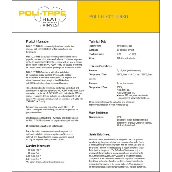 POLI-FLEX TURBO -4910 YELLOW 50cm